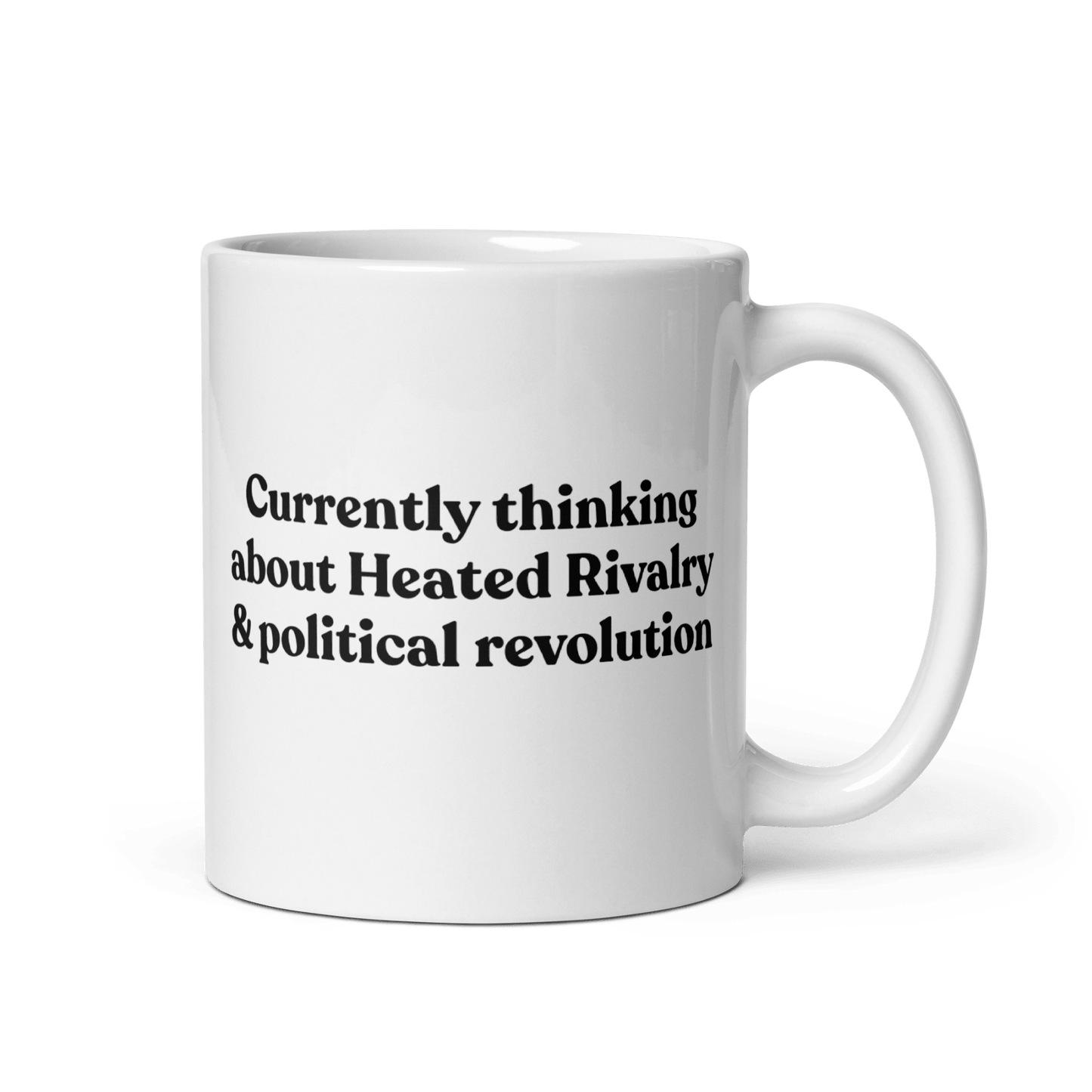 Currently thinking about Heated Rivalry or political revolution Mug - Polychrome Goods