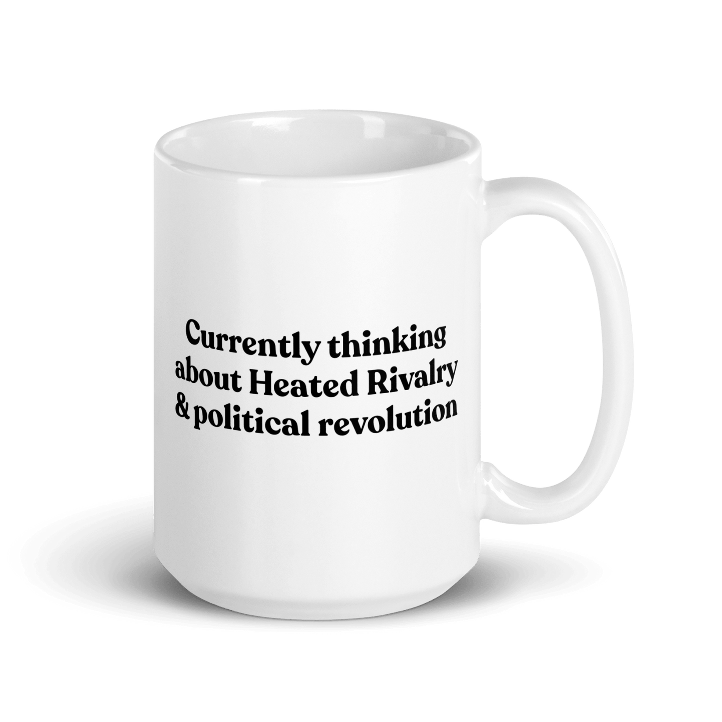 Currently thinking about Heated Rivalry or political revolution Mug - Polychrome Goods