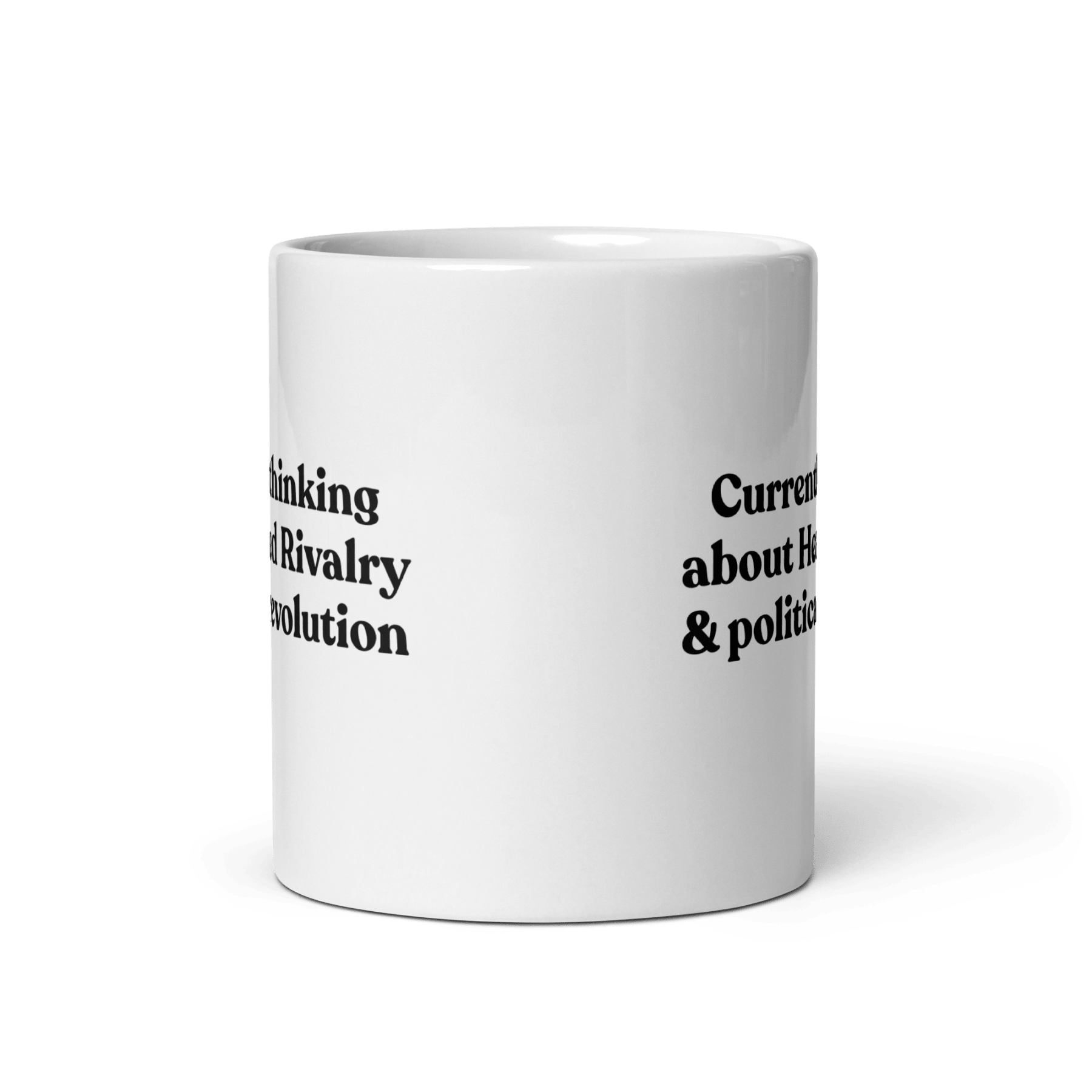 Currently thinking about Heated Rivalry or political revolution Mug - Polychrome Goods