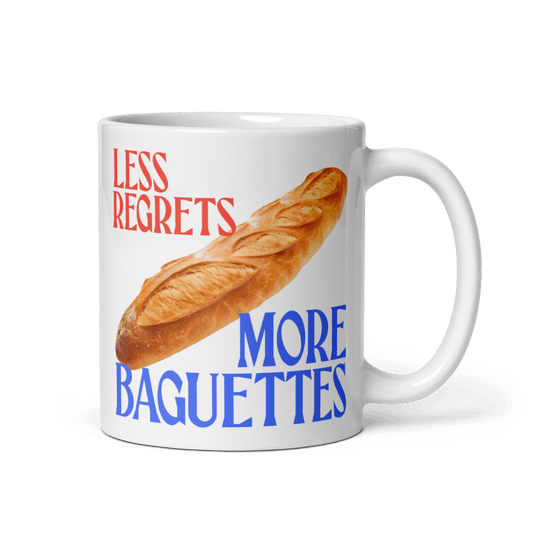 Less Regrets, More Baguettes Mug - Polychrome Goods 🍊