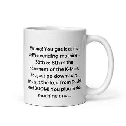 One word: Coffee. One problem: Where do you get it? 30 Rock Dennis Duffy Mug - Polychrome Goods 🍊